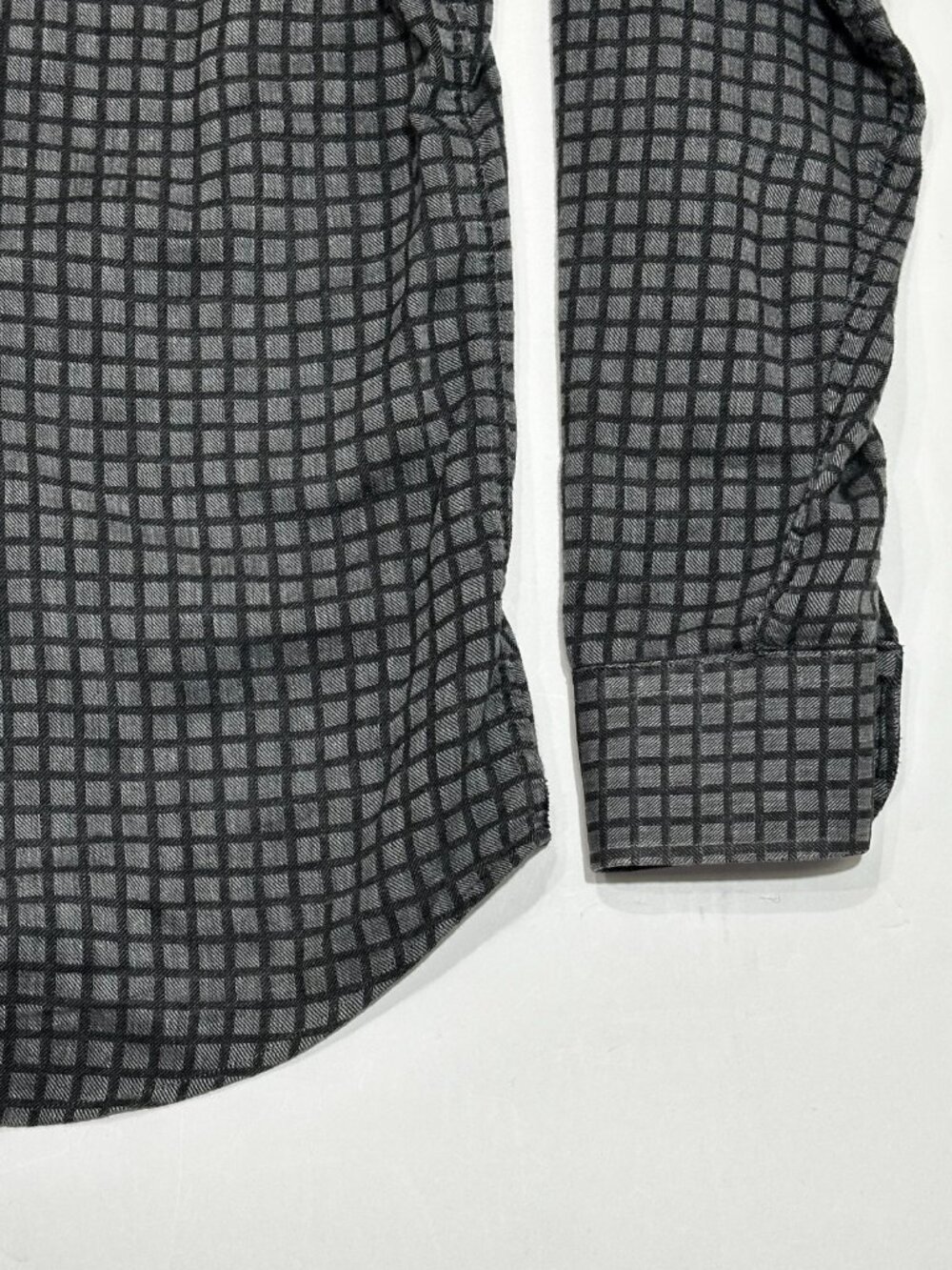 UNTUCKit Mens Large Gray Check Button Up Shirt Long Sleeve 100% Cotton Casual - Picture 14 of 16